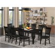 Pemberly Row 9-Piece Wood Kitchen Set in Black Finish