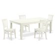 Pemberly Row 5-Piece Wood Dining Set in Linen White Finish