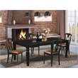 Pemberly Row 5-Piece Wood Dining Set with Black Finish