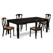 Pemberly Row 5-Piece Wood Dining Set with Black Finish