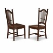 Pemberly Row 5-Piece Dining Set with Wooden Chairs in Mahogany Finish