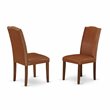 Pemberly Row 5-Piece Wood Dining Set with Parson Chairs in Mahogany