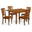 Pemberly Row 5-Piece Wood Dining Table and Chairs in Saddle Brown