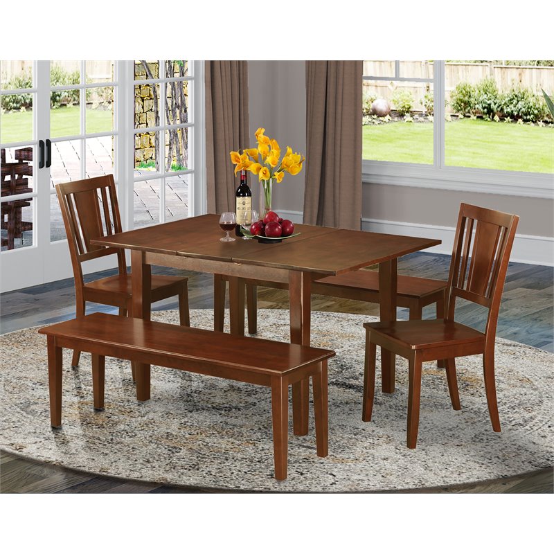Pemberly Row 5-Piece Wood Traditional Dining Set in Mahogany