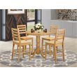 Pemberly Row 5-Piece Traditional Wood Dining Table Set in Oak
