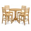 Pemberly Row 5-Piece Traditional Wood Dining Table Set in Oak