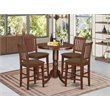 Pemberly Row 5-Piece Wood Dining Table and Chairs in Mahogany