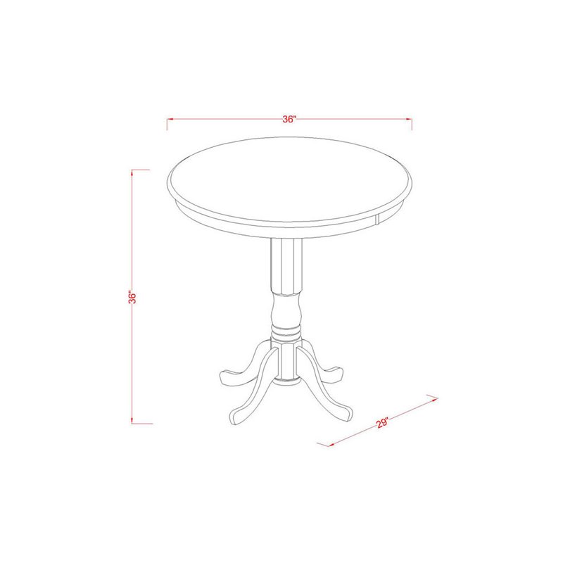 Pemberly Row 5-Piece Wood Dining Table and Chairs in Mahogany
