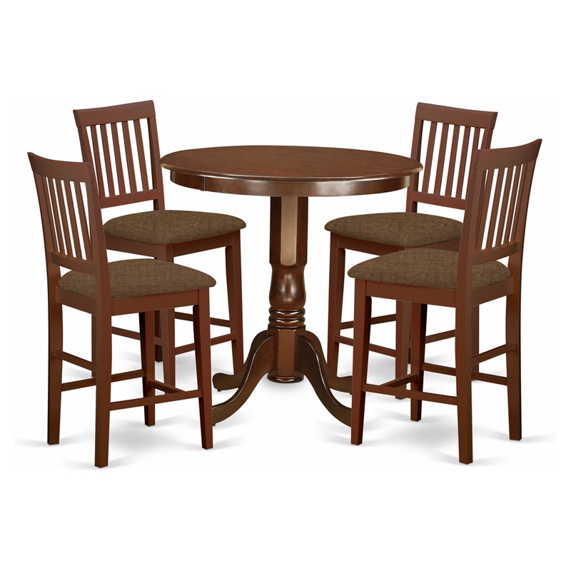 Pemberly Row 5-Piece Wood Dining Table and Chairs in Mahogany