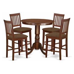 Pemberly Row 5-Piece Wood Dining Table and Chairs in Mahogany