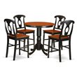 Pemberly Row 5-Piece Wood Dining Table Set in Black and Cherry Finish
