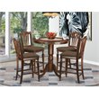 Pemberly Row 5-Piece Mahogany Dining Room Set with Linen Fabric Chairs