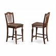 Pemberly Row 5-Piece Mahogany Dining Room Set with Linen Fabric Chairs