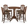 Pemberly Row 5-Piece Mahogany Dining Room Set with Linen Fabric Chairs