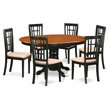 Pemberly Row 7-Piece Wood Kitchen Set with Black/Cherry Finish