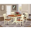 Pemberly Row 5-Piece Buttermilk/Cherry Dining Set with Oval Table