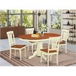 Pemberly Row 5-Piece Oval Dining Set with Buttermilk & Cherry Finish