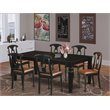 Pemberly Row 7-Piece Dining Set with Black Finish and Faux Leather Seating