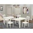 Pemberly Row 5-Piece Wood Dining Table Set with Extension Leaf in Linen White