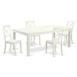 Pemberly Row 5-Piece Wood Dining Table Set with Extension Leaf in Linen White