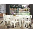 Pemberly Row 7-Piece Wood Dining Set with Slatted Back Chairs in Linen White