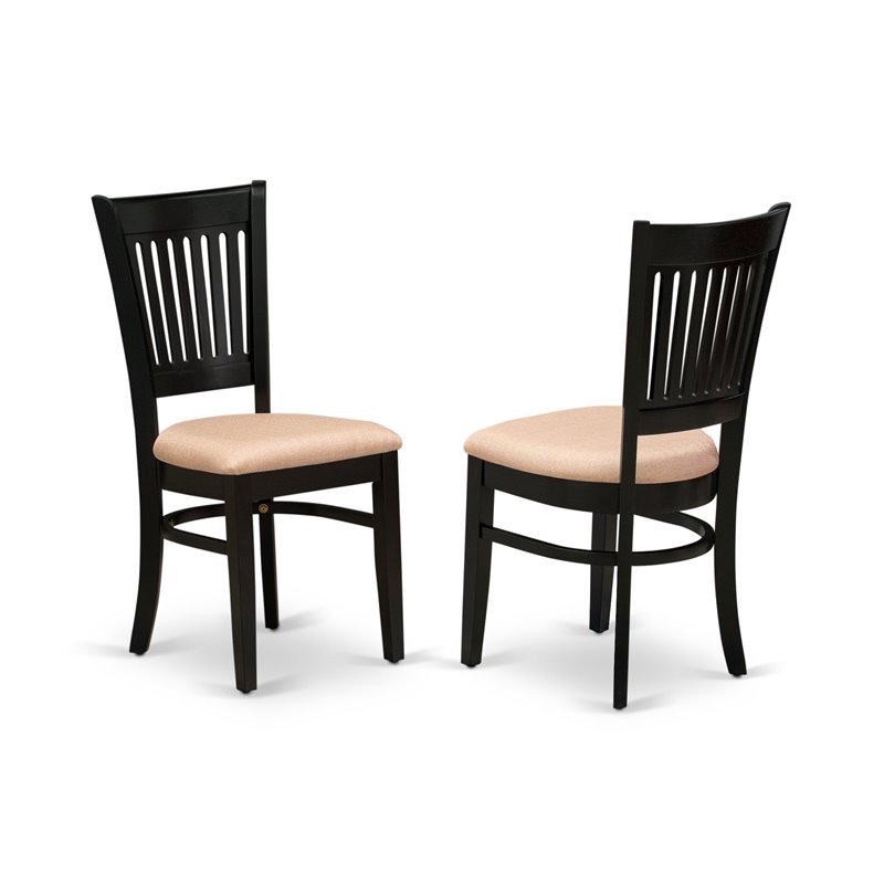 Pemberly Row 5-Piece Black Wood Dining Set with Slatted Back Chairs