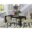 Pemberly Row 5-Piece Dining Table Set with Extension Leaf in Black/Beige