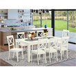 Pemberly Row 9-Piece Wood Dining Set with Butterfly Leaf in Linen White