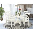 Pemberly Row 5-Piece Wood Kitchen Table and Chair Set in Linen White