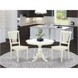 Pemberly Row 3-Piece Wood Dining Set with Slatted Chairs in Linen White