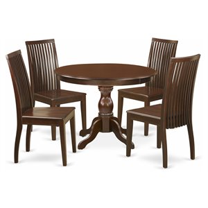 Pemberly Row 5-Piece Wood Dining Set in Mahogany Finish