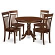 Pemberly Row 5-Piece Wood Dining Table Set in Mahogany Finish