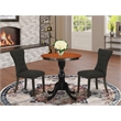 Pemberly Row 3-Piece Rubberwood Dining Set in Black & Cherry Finish