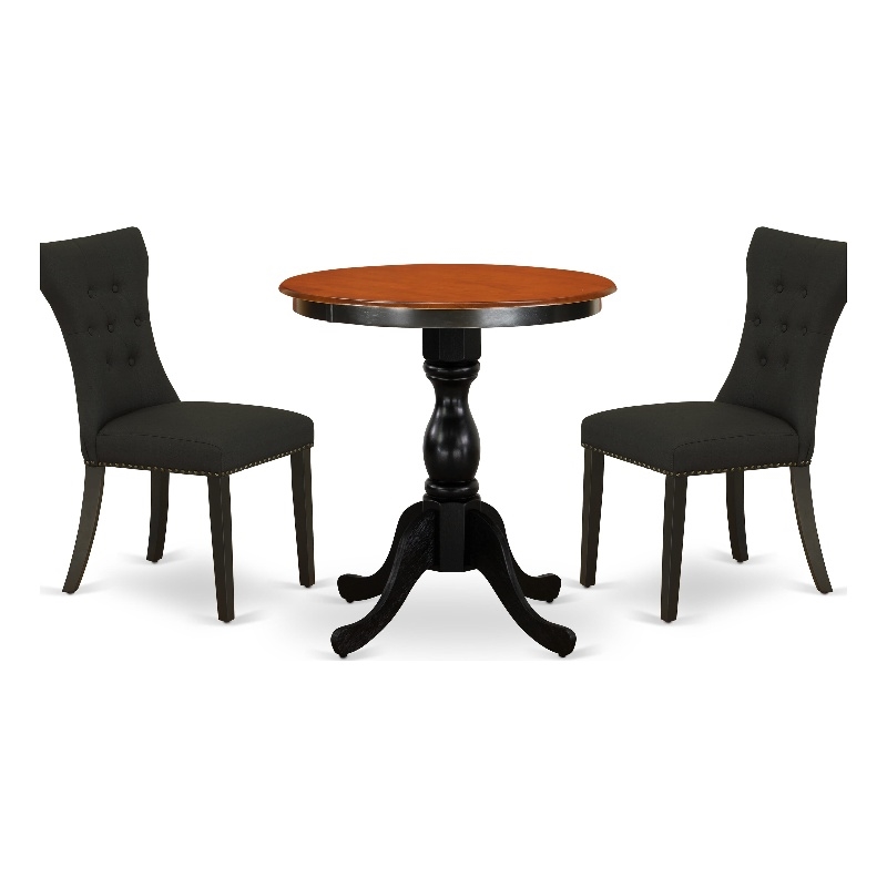 Pemberly Row 3-Piece Rubberwood Dining Set in Black & Cherry Finish