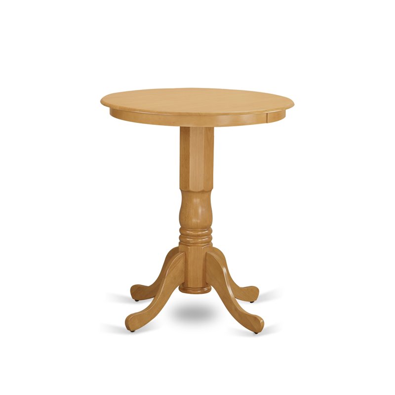 Pemberly Row 5-Piece Wood Dining Set with Bar Stools in Oak Finish