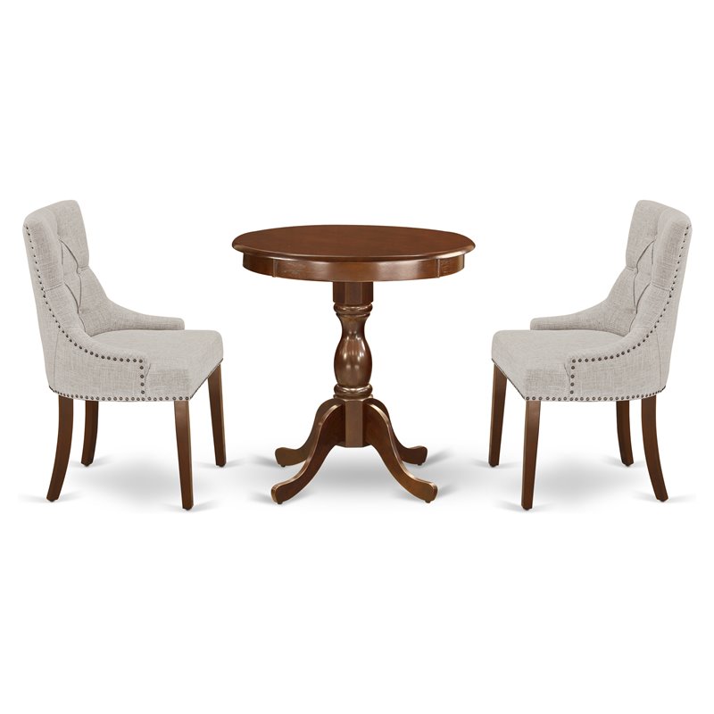 Pemberly Row 3-Piece Wood Dinette Table Set in Mahogany Finish