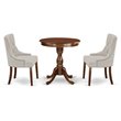 Pemberly Row 3-Piece Wood Dinette Table Set in Mahogany Finish