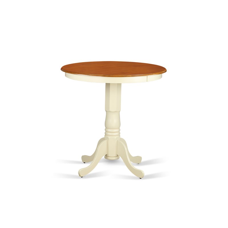 Pemberly Row 5-Piece Dining Table Set in Dual-Tone Buttermilk & Cherry