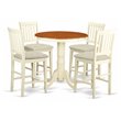 Pemberly Row 5-Piece Dining Table Set in Dual-Tone Buttermilk & Cherry