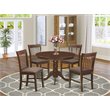 Pemberly Row Mahogany 5-Piece Round Kitchen Table and Chair Set