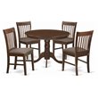 Pemberly Row Mahogany 5-Piece Round Kitchen Table and Chair Set