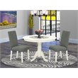 Pemberly Row 3-Piece Wood Dining Set in Linen White and Gray