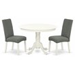 Pemberly Row 3-Piece Wood Dining Set in Linen White and Gray