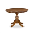 Pemberly Row 5-Piece Dining Set in Antique Walnut with Faux Leather Seats