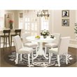 Pemberly Row 5-Piece Dining Set with Fabric Chairs in Linen White