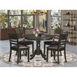 Pemberly Row 5-Piece Wood Round Dining Table Set in Cappuccino Finish