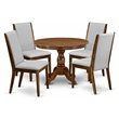 Pemberly Row 5-Piece Wooden Dining Set in Antique Walnut and Gray