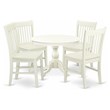 Pemberly Row 5-Piece Dining Room Table Set in Linen White Finish