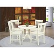Pemberly Row 5-Piece Dining Room Table Set in Linen White Finish