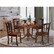 Pemberly Row 5-Piece Solid Wood Dining Set in Mahogany Finish